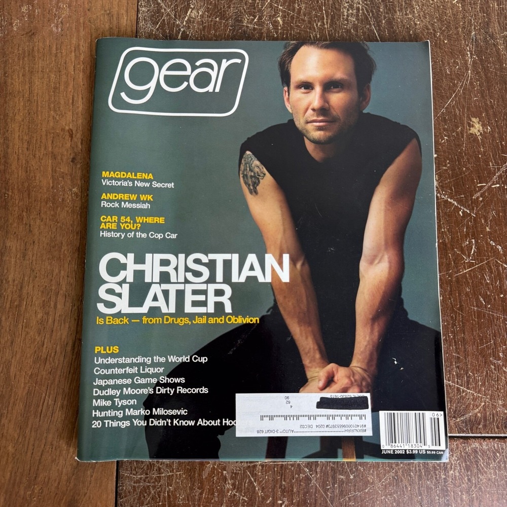 Gear Magazine June 2002 Christian Slater Andrew WK World Cup Mike Tyson‎